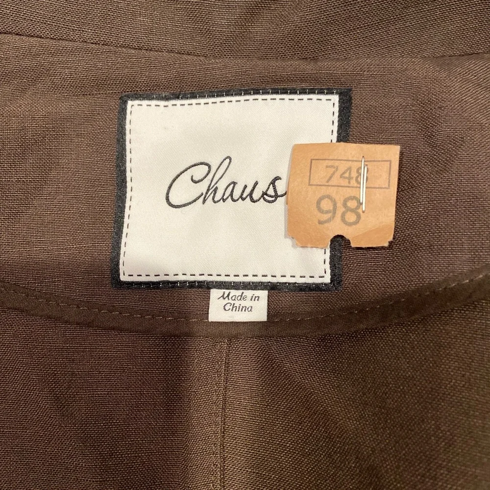 Chaus Dark Brown Utility Safari Jacket Women’s Size 8 Linen Blend - Picture 2 of 11